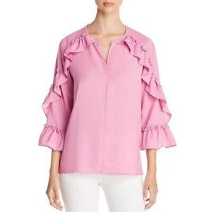 NWT women's LE GALI KAYLEN RUFFLED 3/4 SLEEVES BLOUSE size S $99